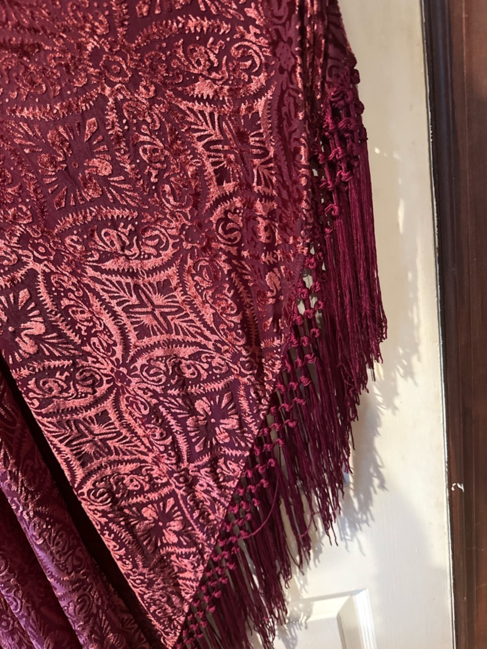 Unique Vintage flutter sleeve Kaftan Dress  Fringe Detail & cold shoulder design - Picture 15 of 17